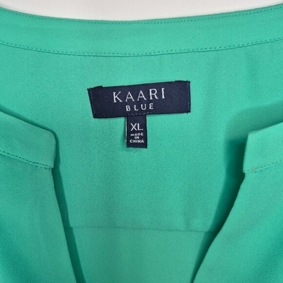Kaari Blue Sleeveless Mint Green Blouse XL Womens Top - Picture 3 of 5